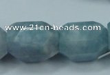 CEQ90 15.5 inches 18*25mm faceted nuggets blue sponge quartz beads