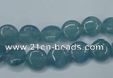 CEQ92 15.5 inches 10mm flat round blue sponge quartz beads