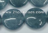 CEQ98 15.5 inches 25mm flat round blue sponge quartz beads