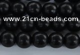 CEY02 15.5 inches 6mm round black ebony wood beads wholesale