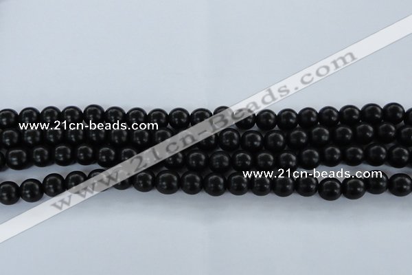 CEY03 15.5 inches 8mm round black ebony wood beads wholesale