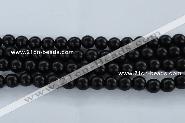 CEY07 15.5 inches 16mm round black ebony wood beads wholesale