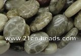 CFA10 15.5 inches 13*18mm oval chrysanthemum agate gemstone beads