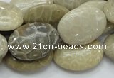 CFA11 15.5 inches 18*25mm oval chrysanthemum agate gemstone beads