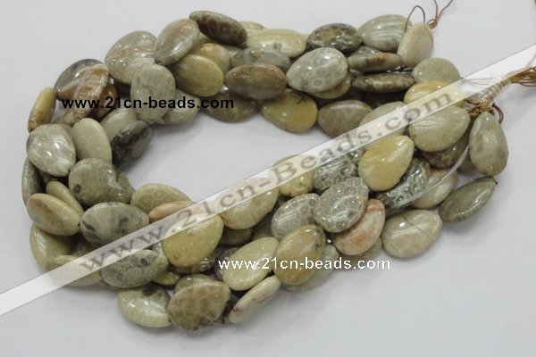 CFA15 15.5 inches 18*25mm flat teardrop chrysanthemum agate beads