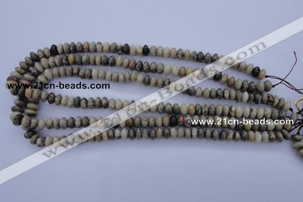 CFA201 15.5 inches 5*8mm rondelle chrysanthemum agate beads