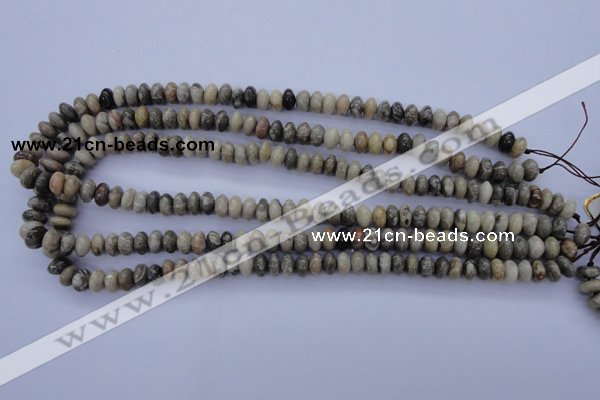 CFA202 15.5 inches 5*10mm rondelle chrysanthemum agate beads