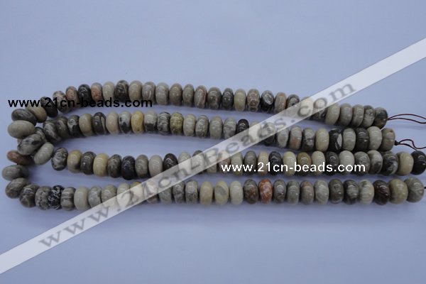 CFA203 15.5 inches 6*12mm rondelle chrysanthemum agate beads