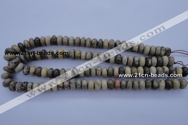 CFA204 15.5 inches 6*14mm rondelle chrysanthemum agate beads