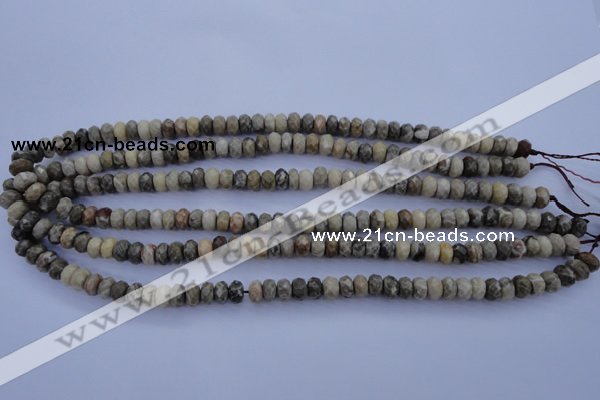 CFA208 15.5 inches 4*6mm faceted rondelle chrysanthemum agate beads