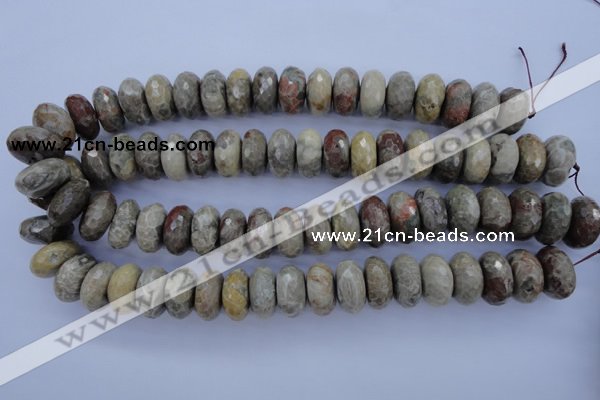 CFA214 15.5 inches 10*20mm faceted rondelle chrysanthemum agate beads