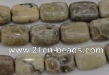 CFA220 15.5 inches 10*14mm rectangle chrysanthemum agate beads