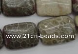 CFA224 15.5 inches 18*25mm rectangle chrysanthemum agate beads