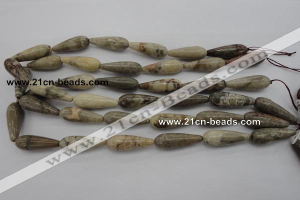 CFA232 15.5 inches 10*30mm teardrop chrysanthemum agate beads