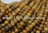 CFA30 15.5 inches 4mm round yellow chrysanthemum agate beads