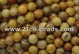 CFA31 15.5 inches 6mm round yellow chrysanthemum agate beads