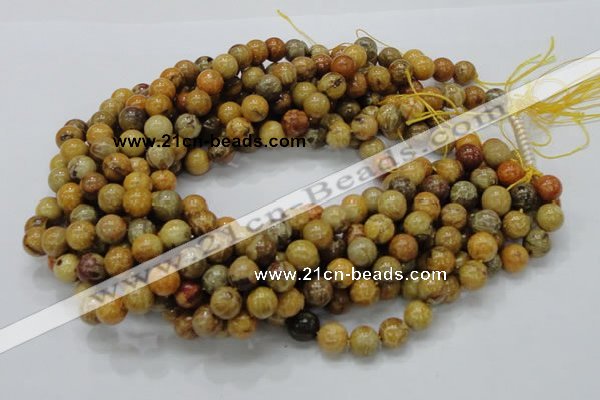 CFA33 15.5 inches 10mm round yellow chrysanthemum agate beads