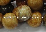 CFA34 15.5 inches 20mm round yellow chrysanthemum agate beads