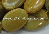 CFA49 15.5 inches 22*30mm oval yellow chrysanthemum agate beads