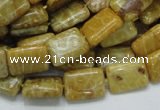 CFA52 15.5 inches 10*14mm rectangle yellow chrysanthemum agate beads