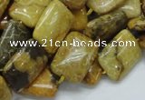 CFA53 15.5 inches 13*18mm rectangle yellow chrysanthemum agate beads