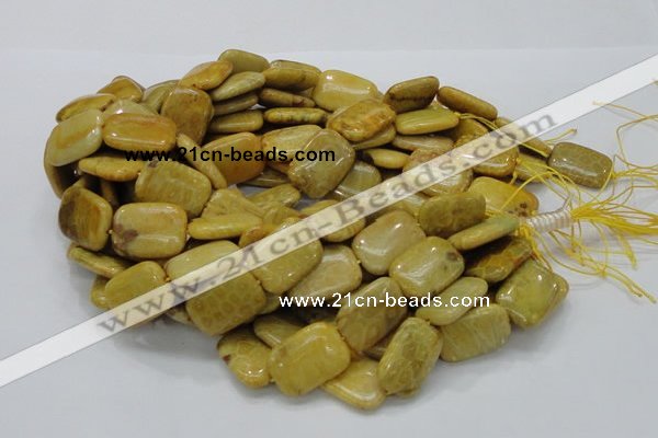 CFA54 15.5 inches 18*24mm rectangle yellow chrysanthemum agate beads