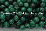 CFA66 15.5 inches 6mm round green chrysanthemum agate beads