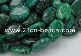 CFA70 15.5 inches 10*14mm oval green chrysanthemum agate beads