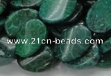 CFA72 15.5 inches 15*20mm twisted oval green chrysanthemum agate beads