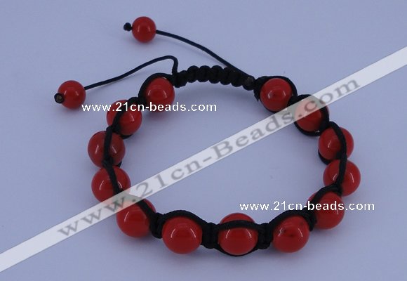 CFB501 10mm round candy jade beads adjustable bracelet wholesale