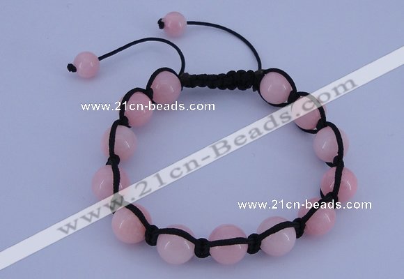 CFB504 10mm round candy jade beads adjustable bracelet wholesale