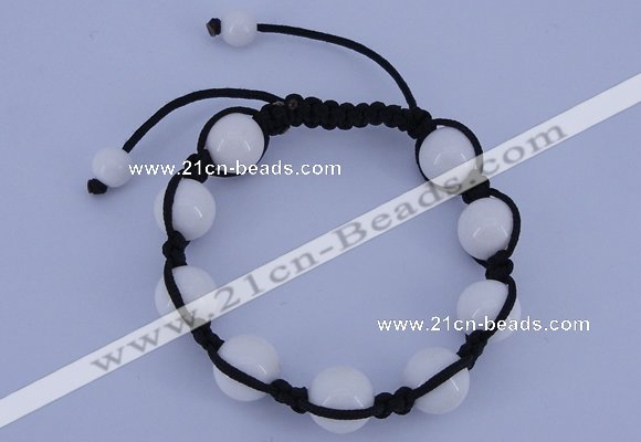 CFB515 12mm round candy jade beads adjustable bracelet wholesale