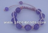 CFB516 12mm round candy jade beads adjustable bracelet wholesale