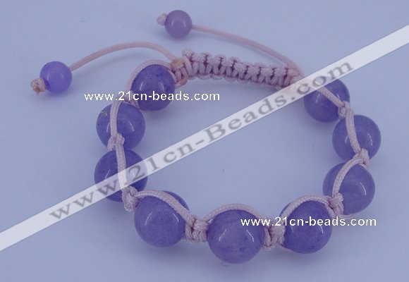 CFB516 12mm round candy jade beads adjustable bracelet wholesale