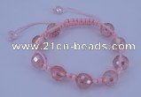 CFB520 12mm faceted round crystal beads adjustable bracelet wholesale