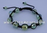 CFB523 12mm faceted round crystal beads adjustable bracelet wholesale