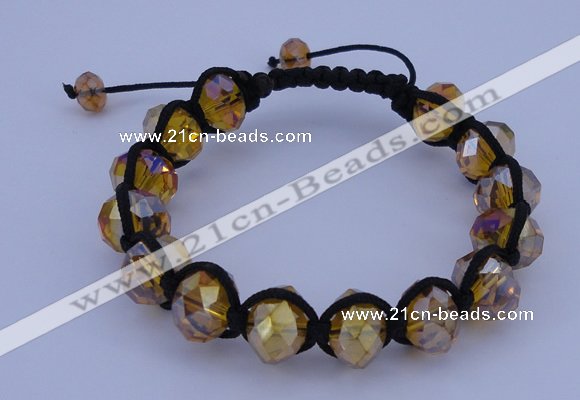 CFB535 8*12mm faceted rondelle crystal beads adjustable bracelet wholesale