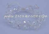 CFB580 8*10mm faceted rondelle crystal beads adjustable bracelet