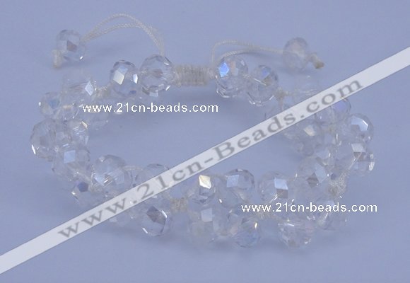 CFB580 8*10mm faceted rondelle crystal beads adjustable bracelet