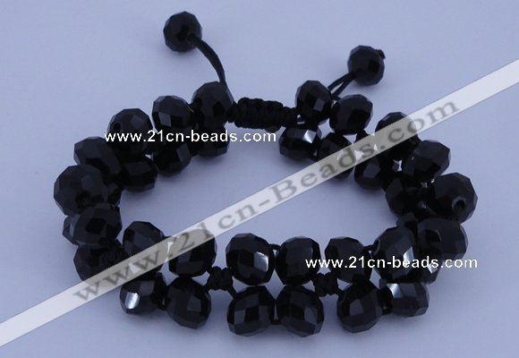 CFB587 8*10mm faceted rondelle crystal beads adjustable bracelet