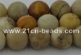 CFC223 15.5 inches 10mm round matte fossil coral beads wholesale