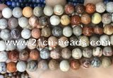 CFC342 15.5 inches 8mm round red fossil coral beads wholesale