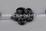 CFG1007 15.5 inches 20mm carved flower snowflake obsidian beads