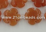 CFG1021 15.5 inches 16mm carved flower red aventurine beads