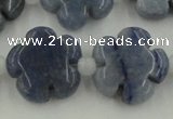 CFG1023 15.5 inches 16mm carved flower blue aventurine beads