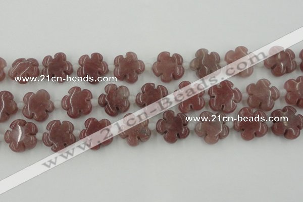 CFG1025 15.5 inches 16mm carved flower rhodochrosite beads
