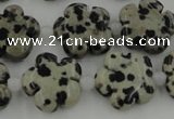 CFG1026 15.5 inches 16mm carved flower dalmatian jasper beads