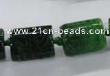 CFG1102 15.5 inches 15*20mm carved tube agate gemstone beads