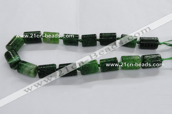 CFG1102 15.5 inches 15*20mm carved tube agate gemstone beads
