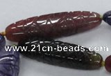 CFG1116 15.5 inches 13*50mm - 13*65mm carved rice agate beads